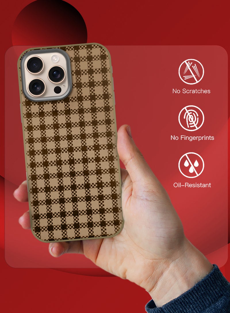 CATANES iPhone 16 Pro Max Case Cover Carbon Fiber Pattern Phone Case Slim Shockproof Back Cover - Checkered Pattern - Image 4