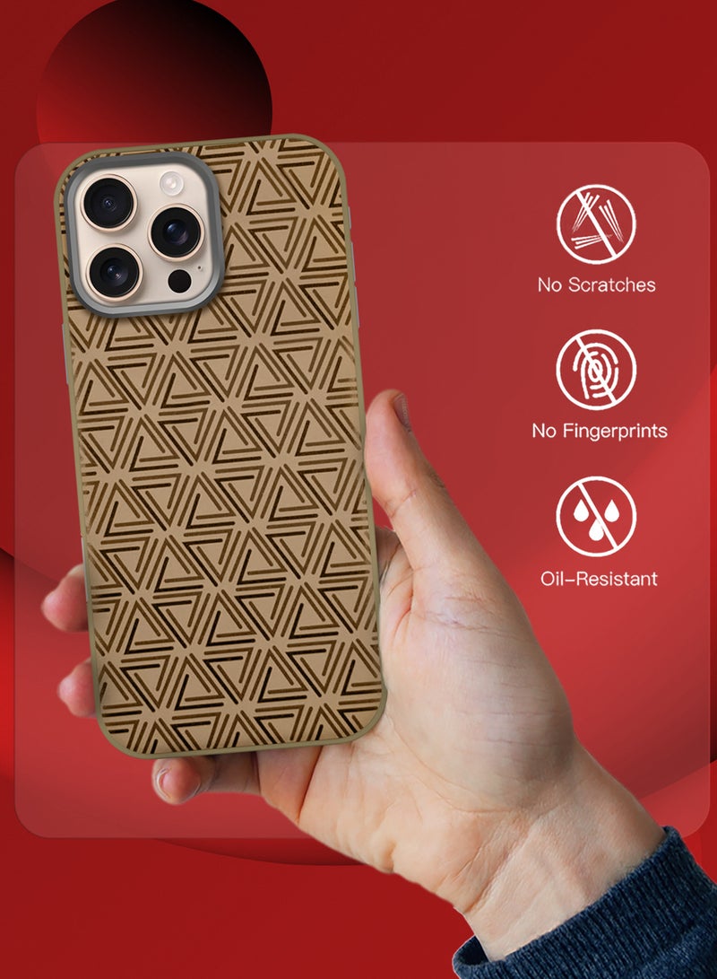 CATANES iPhone 16 Pro Max 3Packs Case Cover Carbon Fiber Pattern Phone Case Slim Shockproof Back Cover with Two 3D Screen Protectors - Tangram-Inspired Pattern - Image 4