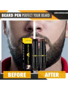 Kanza Beard Filler Pencil Dual Tip 2 in 1 Beard Pencil with Brush for Beard Styling Waterproof Beard Pen for Long Lasting Coverage and Natural Finish Beard Mustache Eyebrows Beard Filling Stick Dark Brown  - Image 5