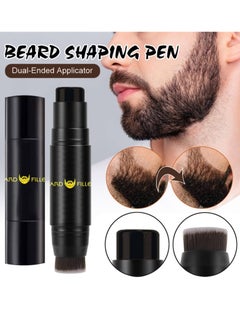 Kanza Beard Filler Pencil Dual Tip 2 in 1 Beard Pencil with Brush for Beard Styling Waterproof Beard Pen for Long Lasting Coverage and Natural Finish Beard Mustache Eyebrows Beard Filling Stick Dark Brown  - Image 2