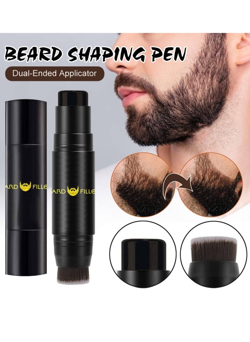 Kanza - Beard Filler Pencil Dual Tip 2 in 1 Beard Pencil with Brush for Beard Styling Waterproof Beard Pen for Long Lasting Coverage and Natural Finish Beard Mustache Eyebrows Beard Filling Stick Dark Brown - Image 1