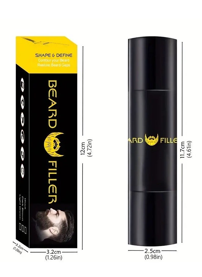 Kanza - Beard Filler Pencil Dual Tip 2 in 1 Beard Pencil with Brush for Beard Styling Waterproof Beard Pen for Long Lasting Coverage and Natural Finish Beard Mustache Eyebrows Beard Filling Stick Dark Brown - Image 1