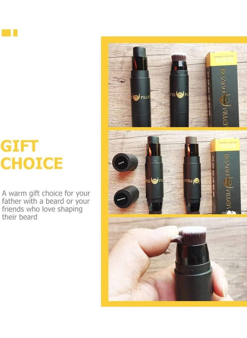 Kanza - Beard Filler Pencil Dual Tip 2 in 1 Beard Pencil with Brush for Beard Styling Waterproof Beard Pen for Long Lasting Coverage and Natural Finish Beard Mustache Eyebrows Beard Filling Stick Dark Brown - Image 1
