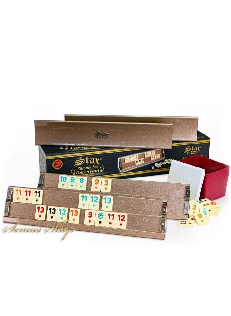 Star - Rummikub tile game Wooden okey with big VIP numbers version - Image 1