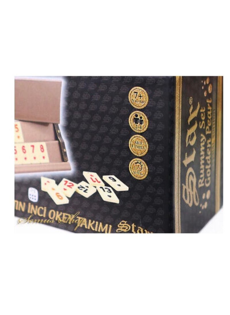 Star - Rummikub tile game Wooden okey with big VIP numbers version - Image 1