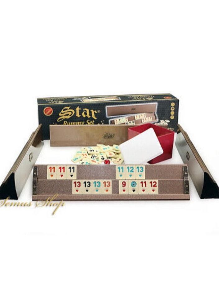 Star - Rummikub tile game Wooden okey with big VIP numbers version - Image 1