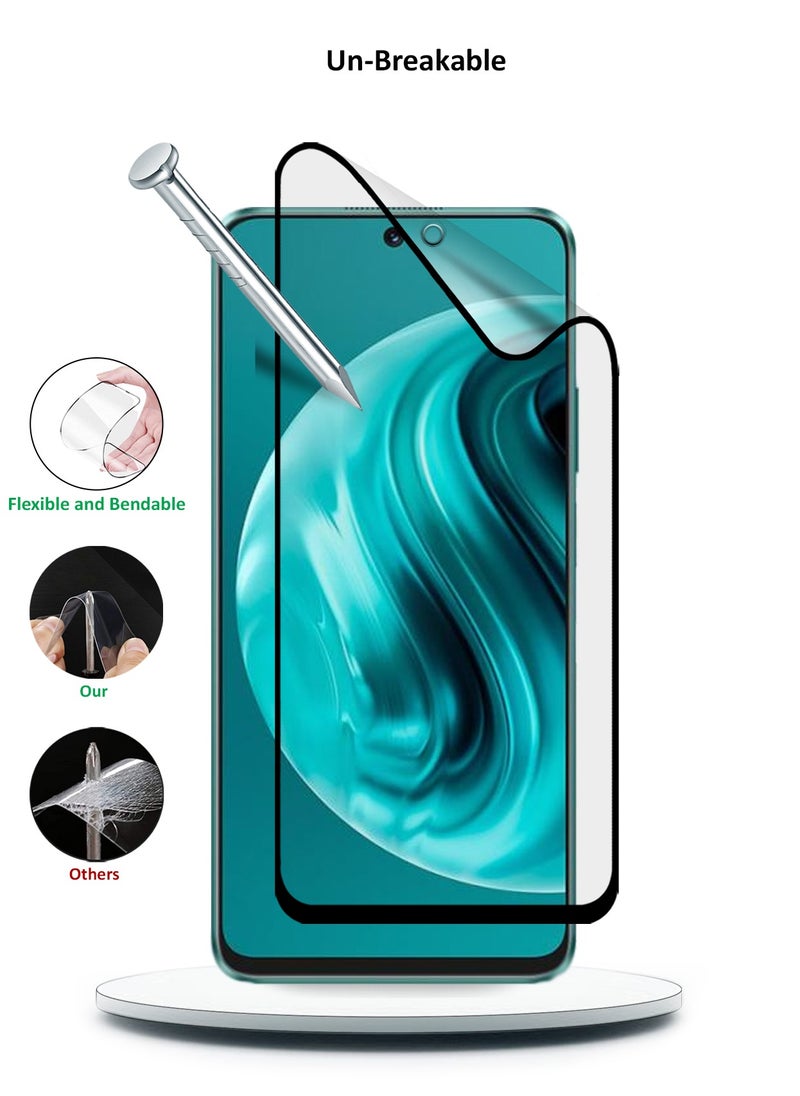 Wtech Huawei Nova 12i 4G 2024 Nano Ceramic Full Glue Full Cover Matte Flexible Screen Protector (MSCNMN) -  Clear/Black  - Image 4