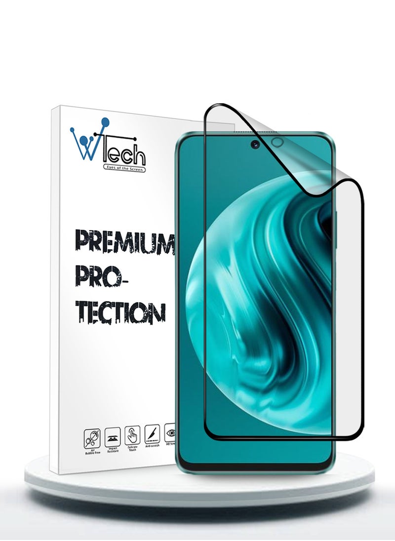 Wtech Huawei Nova 12i 4G 2024 Nano Ceramic Full Glue Full Cover Matte Flexible Screen Protector (MSCNMN) -  Clear/Black  - Image 1