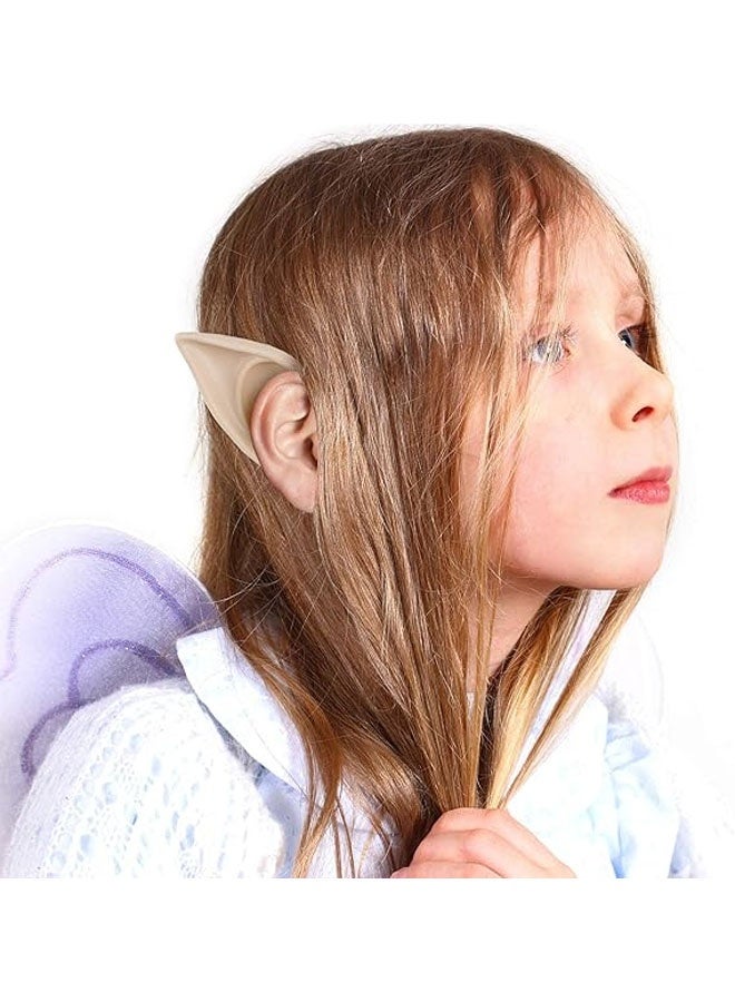 Elf Ears Pixie Cosplay Dress Up, Soft Pointed Elven Vampire Ear Tips Anime Party Costume Masquerade Accessories - Image 3