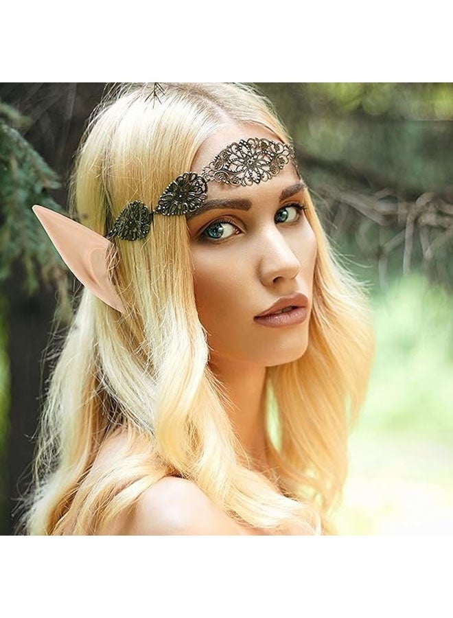 Elf Ears Pixie Cosplay Dress Up, Soft Pointed Elven Vampire Ear Tips Anime Party Costume Masquerade Accessories - Image 2