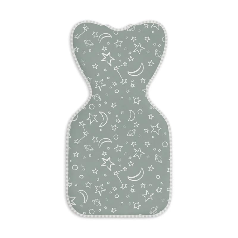 LOVE TO dream Love To Dream Swaddle UP, Baby Sleep Sack, Twin Zipper for Easy Diaper Changes, Arms UP Position, Hip-Healthy, Lightweight & Breathable, Sleeping Bag, Moderates Ideal Temps, 1-3 M, Olive Stars & Moon - Image 3
