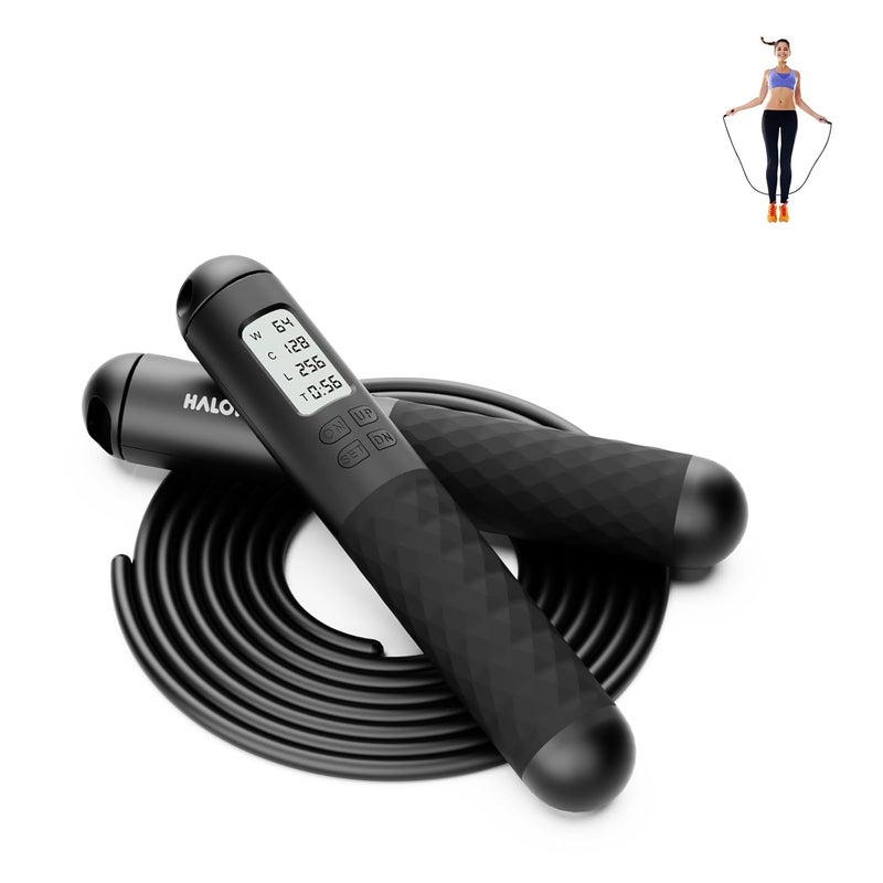 Halohop Skipping Rope for Man Women with Counter Jumping Rope with Adjustable Jumping Rope for Men Exercise Fitness Tangle-Free Rapid Speed Professional Skipping Rope - Image 1