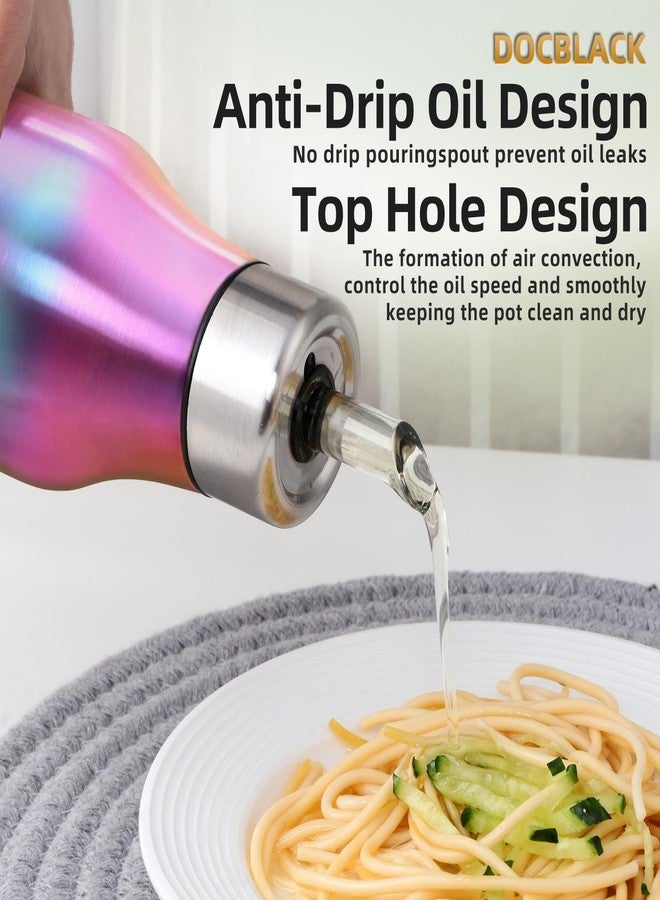 DOCBLACK Rainbow Olive Oil Dispenser 17oz Oil Bottle Stainless Steel Leak Proof Olive Oil Dispenser Bottle for Kitchen with No-Drip (500ML) - Image 5