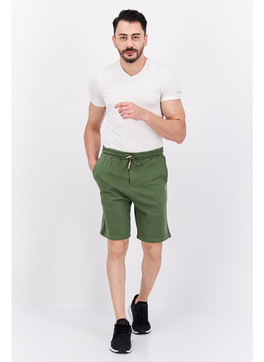 Scotch & Soda Men Brand Logo Drawstring Basic Shorts, Army Green  - Image 4