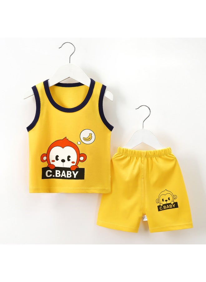 Children's Vest Suit Cotton Summer New Boys Sleeveless Clothes Baby Clothing Children's Clothing
