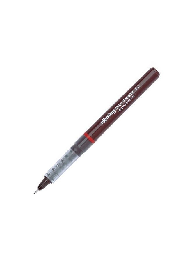 Rotring Tikky Fine Liner Fiber Tip Graphic Pen, 0.3 Mm, Black Ink (1904753)  - Image 1