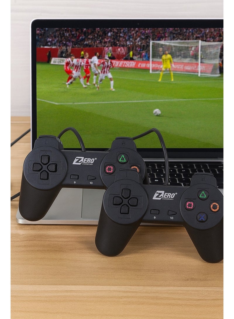 ZERO ELECTRONICS ZR-3001 USB Wired Gaming Controller - Ergonomic Design - Compatible with Windows - Instant Plug & Play - 1.5m Cable - Black - Image 2