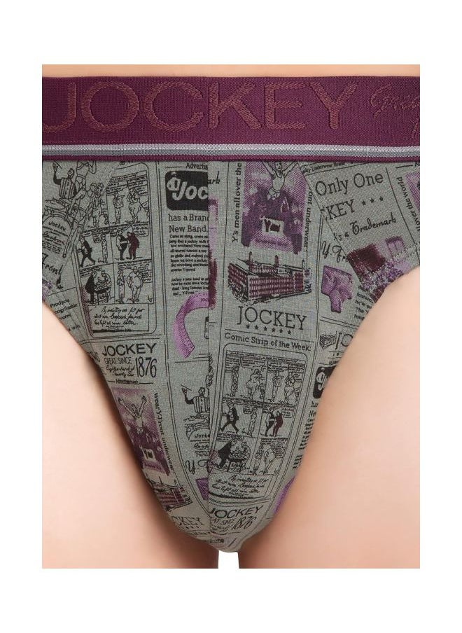 JOCKEY - Jockey Dark Grey and Purple Print03 Men Printed Brief - Image 1