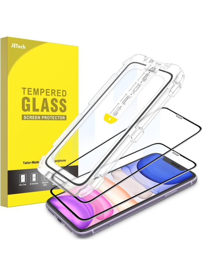 Jetech One Touch Install Screen Protector For Iphone 11 Xr 6.1 Inch Full Coverage Tempered Glass Film Auto Alignment Tool Kit Hd Clear 2 Pack - Image 1
