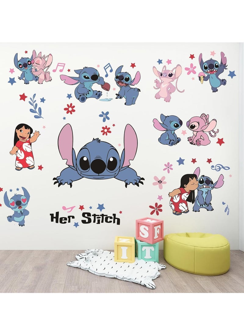 RATSAW 59 PCS Multicolor Cartoon Character Wall Stickers for Kids Room - PVC Removable Decals for Nursery, Bedroom, Living Room, and Kitchen - DIY Home Decoration for Children  - Image 1