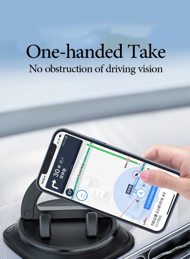 Car Phone Mount, Phone Mount for Car, Dashboard Cell Holder 360° Rotatable Car with Non-Slip Silicone, Cell Phone Car Mount, Stable Phone Mount for Car, Compatible Phone, Other Smartphone (Black) - Image 4