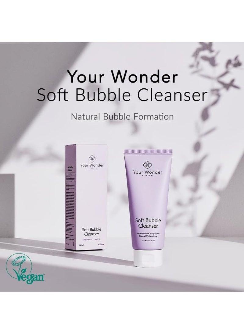 Your Wonder Your Wonder Soft Bubble Cleanser, Gentle Foam Cleanser for Hydration, Skin Barrier Repair & Vitalizing with Phyto Collagen - Korean Vegan Skincare for All Skin Types, 150ml (5.07 Fl Oz)  - Image 2