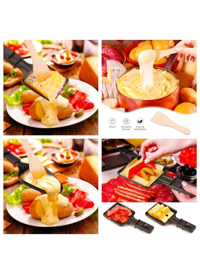 Black Square 4 Plates Mini Grill Cheese Non Stick Pan With 4 Wooden Spatulas For Egg Frying Baking Steaks Burgers Family Gatherings - Image 2