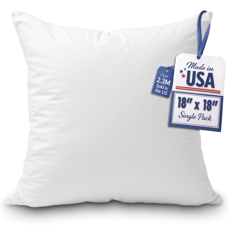 Foamily Throw Pillow Insert 18x18 Premium Decorative Pillows for Couch, Bed & Living Room, Soft Fluffy Throw Pillows for Couch, Pillow Inserts for Home Decor - Image 1