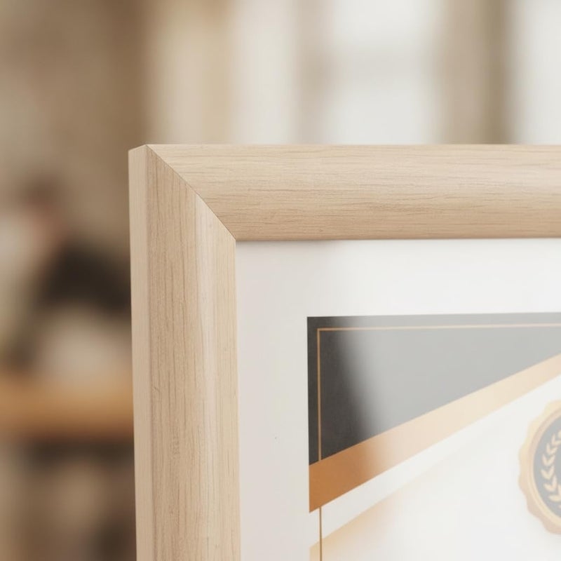 A4 Certificate Frame, 21x29.7 cm, Natural Wood Finish - Image 2