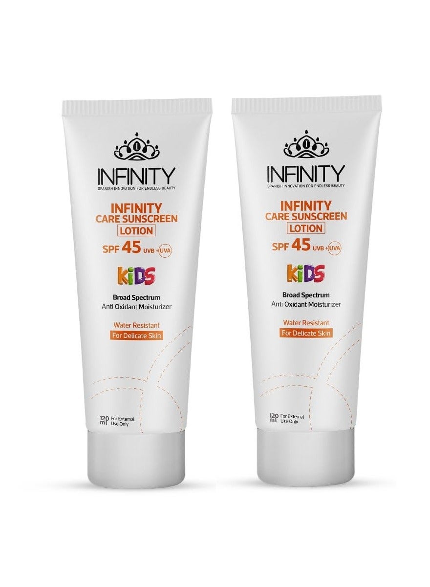 Infinity Care Sunscreen Kids For Delicate Skin Anti Oxidant Spf 45 1+1 - 240 Ml