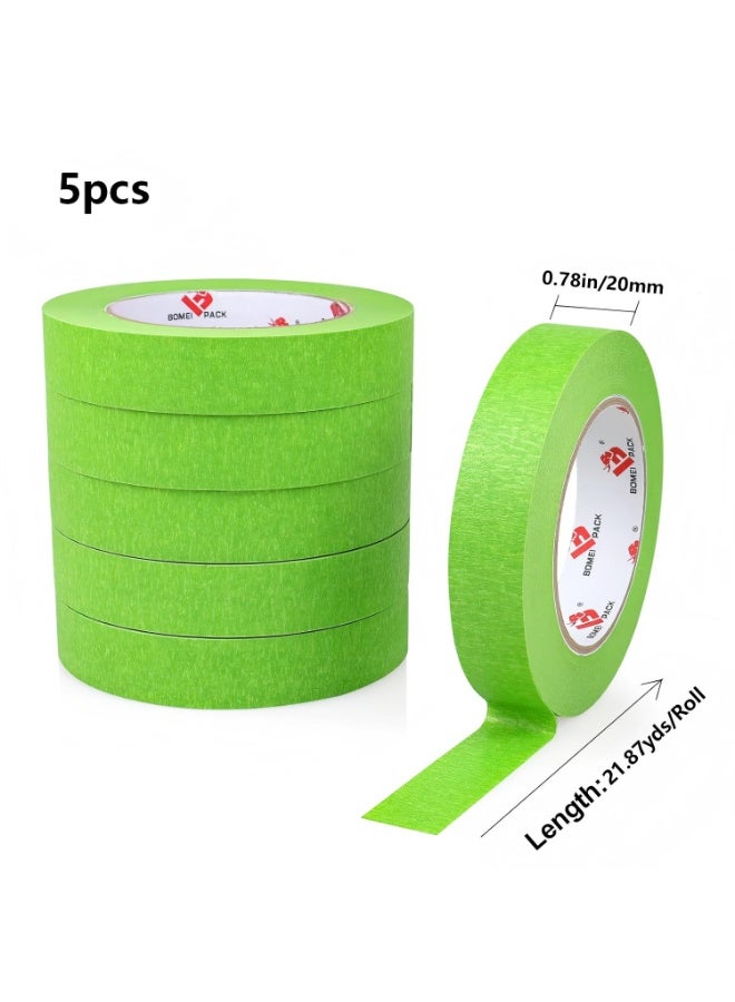 5pcs Masking Tape, Premium Art Tape,High-quality Tape Roll,Labeling.Has Strong Adhesion and Residue Free. With A Length Of 787.4 Inches And A Width of 0.787 Inches.Perfect for Painting, Crafts，Drawing, Paper Crafts, and Watercolor Projects.Multiple Uses.（Green） - Image 2