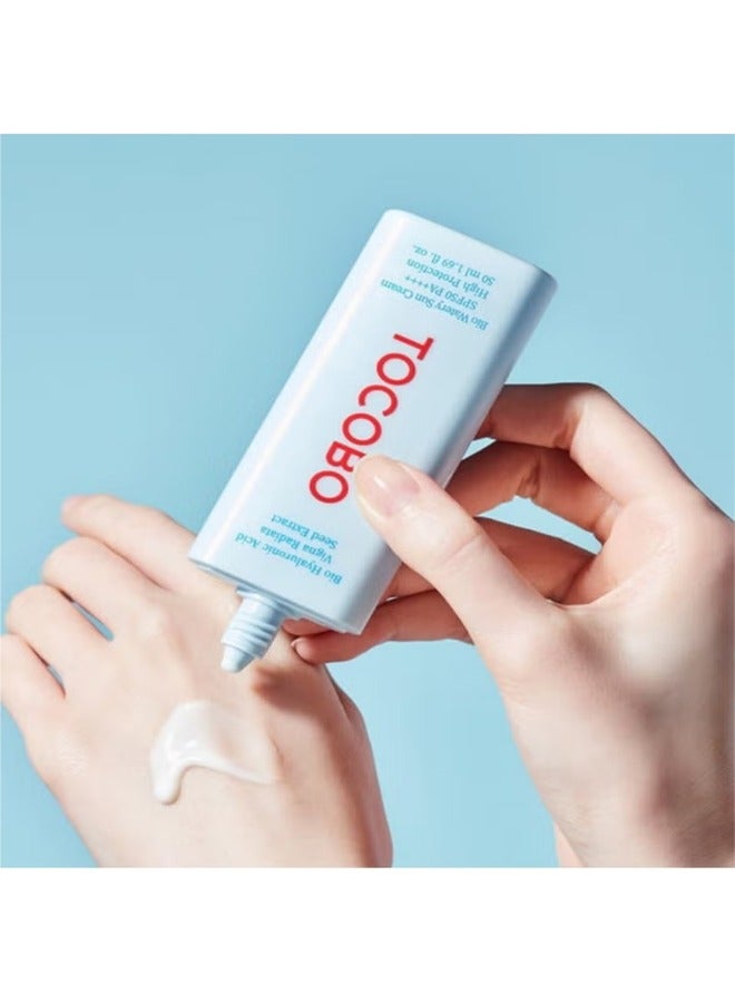 Tocobo Bio Hyaluronic Acid, Vigna Radiata Seed Extract, Bio Watery Sun Cream, SPF50 PA++++ High Protection, Tocobo Bio Watery Sun Cream SPF50+ PA++++ - 50ml, Blue - Image 5