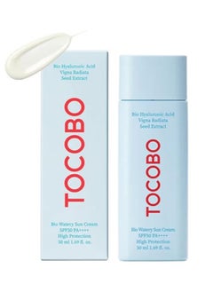 Tocobo Bio Hyaluronic Acid, Vigna Radiata Seed Extract, Bio Watery Sun Cream, SPF50 PA++++ High Protection, Tocobo Bio Watery Sun Cream SPF50+ PA++++ - 50ml, Blue  - Image 1