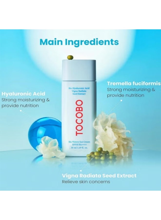توكوبو حمض الهيالورونيك الحيوي، مستخلص بذور فيجنا رادياتا، كريم بيو المائي للشمس، SPF50 PA++++ حماية عالية، كريم توكوبو بيو المائي الواقي من الشمس SPF50+ PA++++ - 50 مل، أزرق - Image 4