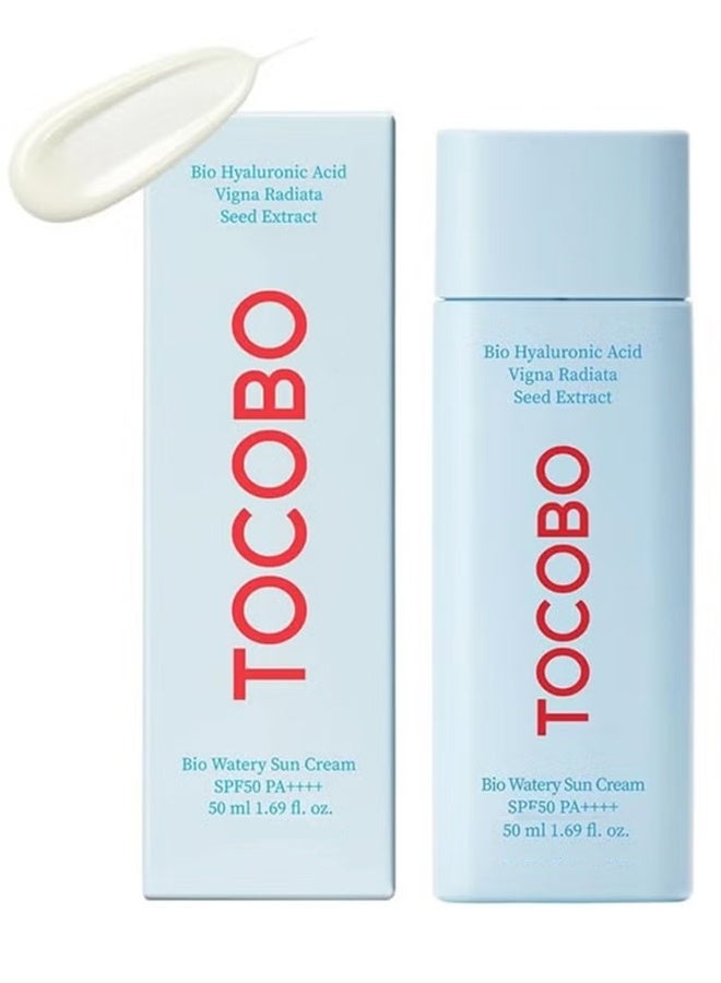 توكوبو حمض الهيالورونيك الحيوي، مستخلص بذور فيجنا رادياتا، كريم بيو المائي للشمس، SPF50 PA++++ حماية عالية، كريم توكوبو بيو المائي الواقي من الشمس SPF50+ PA++++ - 50 مل، أزرق - Image 1