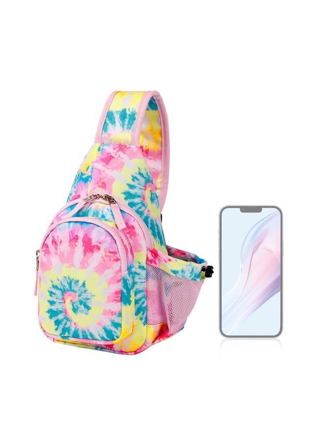 Choco Mocha Shoulder Bag for Children, Girls' Sling Bag for Kids, Chest Bag (Batik Rainbow) - Image 1