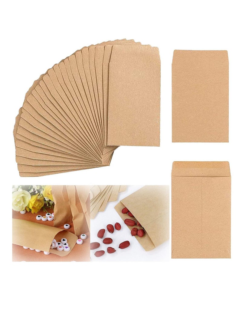 Excefore 100 Pack Kraft Coin Envelopes, Small Parts Envelopes Kraft Seed Envelopes Stamps Storage Packets Envelopes for Home Garden, Office or Wedding Gift(3.23"×4.53") Small  - Image 1