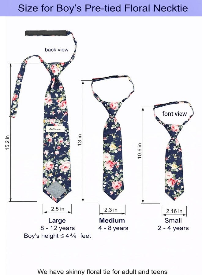 BELLUNO Boys' Floral Pink Ties, Hook and Loop Pre-tied Flower Ties for Pre-teens and Students, Ages 8-12 - Image 5