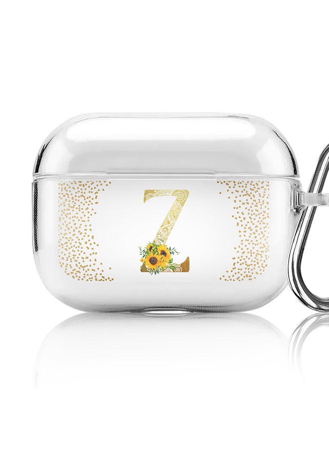 Stylizedd Classic Clear printed Case for Apple Airpods Pro Soft TPU Gel Thin Transparent Flexible Cover - Custom Monogram Initial Letter Mandala Floral Pattern Alphabet - Z (Clear )  - Image 1
