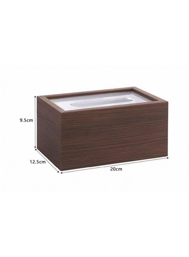 Wooden Rectangular Tissue Box Cover with Sliding Lid - Image 4