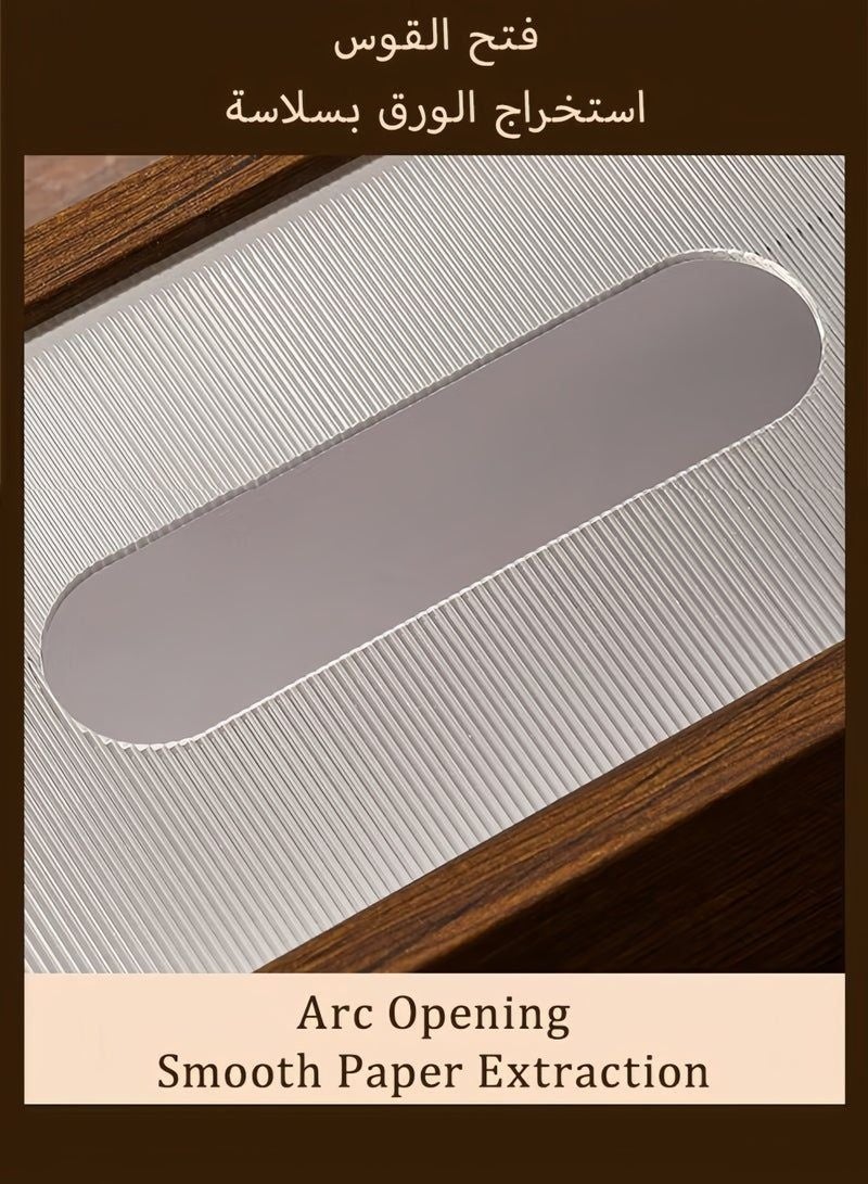 Wooden Rectangular Tissue Box Cover with Sliding Lid - Image 5
