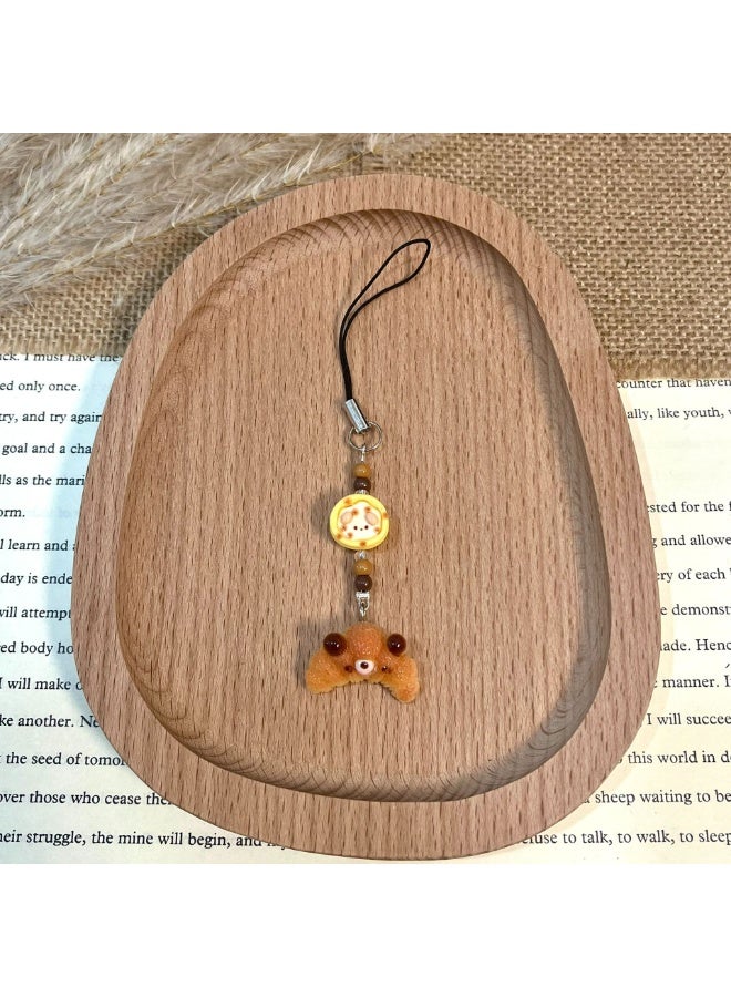 NIBEMINENT Phone Charm/ Chain Strap for Women Girls, Simulated Food Toys Cell Phone Case Lanyard Wrist Strap