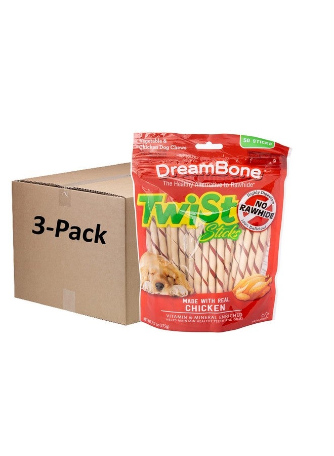 Dreambone Twist Sticks, Made with Real Chicken, Rawhide-Free Chews for Dogs, 50 Count (3 Pack) - Image 1