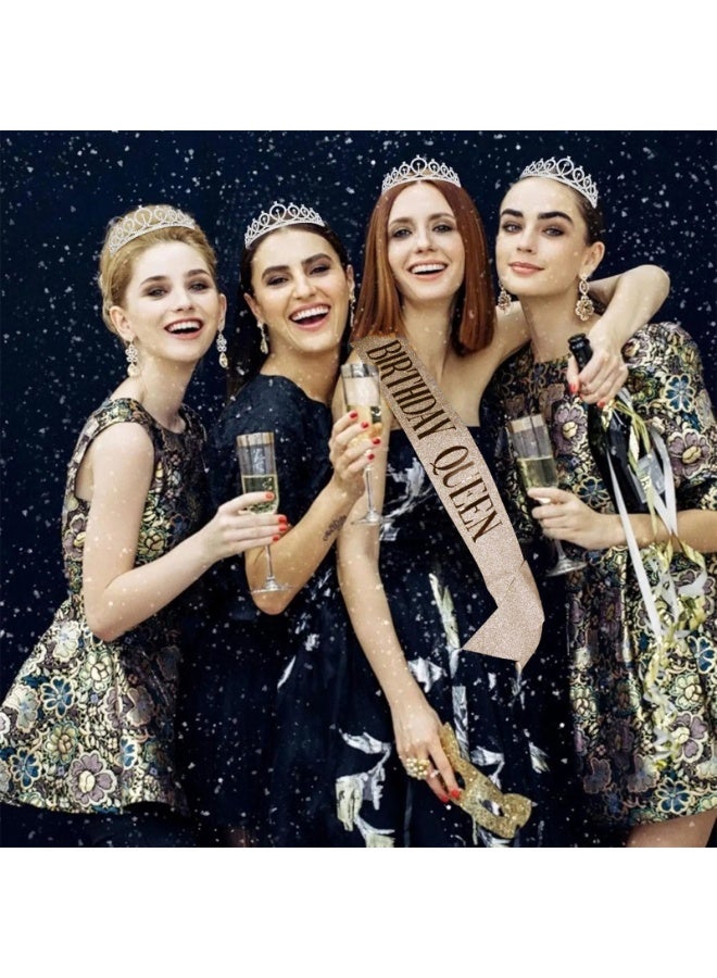 Birthday Queen Sash and Rhinestone Headband Set, Birthday Party Decor Favor Gift - Image 4