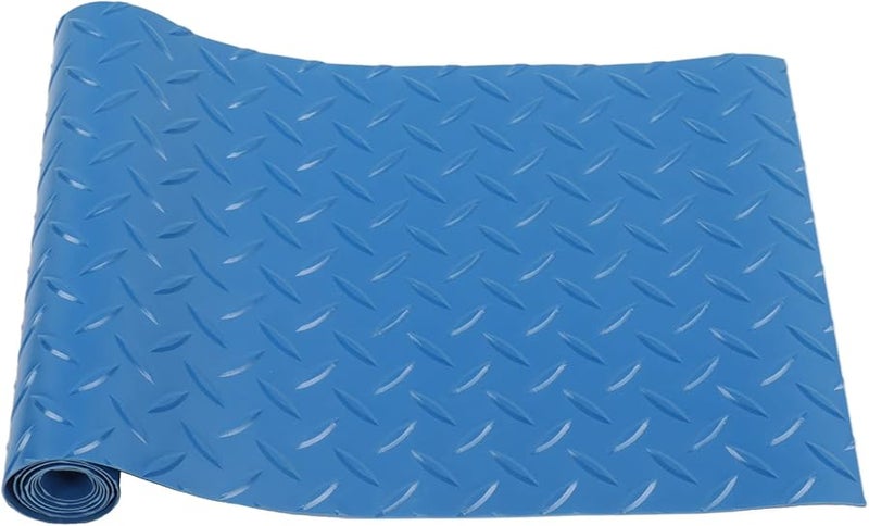 Herringbone Style Enhanced Pool Ladder Mat Foldable Sturdy Rubber Replacement Pad Blue - Image 2