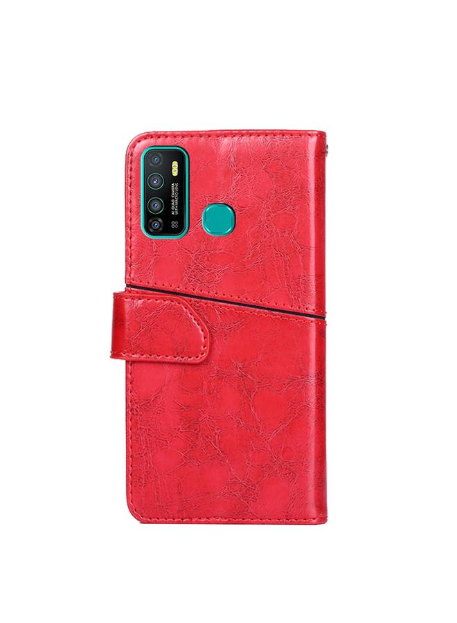 اس-توب جراب لهاتف Infinix Hot 9 / Note 7 Lite X655C جراب هاتف جلدي قابل للطي بخياطة هندسية أفقية - Image 3