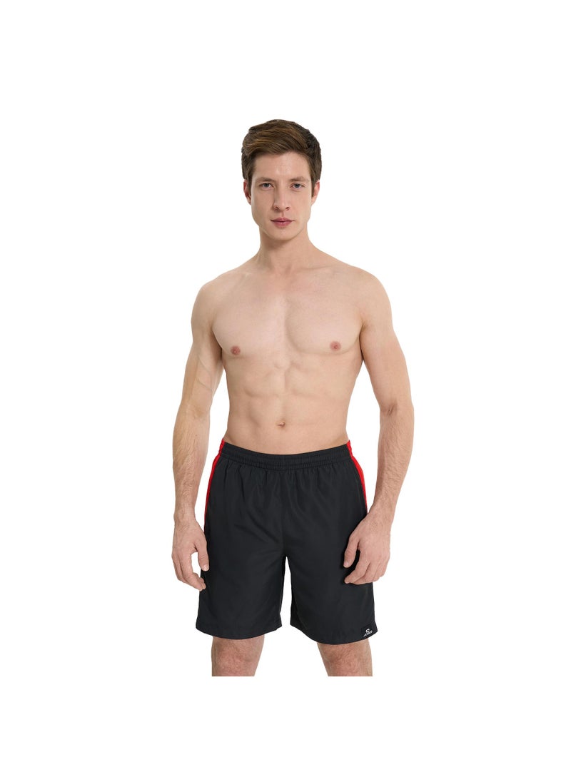 Joss Men’s Swimming Shorts - Joss Black/Red, Quick-Drying Swim Trunks with Adjustable Waist, Inner Shorts & Spacious Pockets  - Image 1
