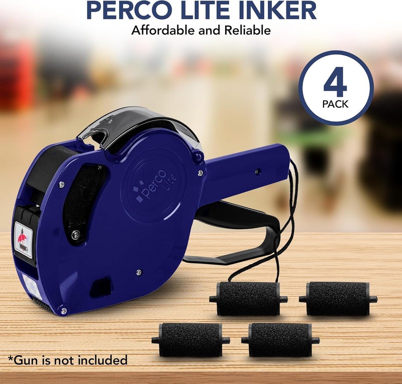 Perco Lite Pricing Gun Labeler Ink Rolls - Preferred Replacement Inkers for Lite Price Tag Gun, Easy & Convenient Messy Free Ink Refill Even for Beginners (Pack of 4 Inkers) - Image 4