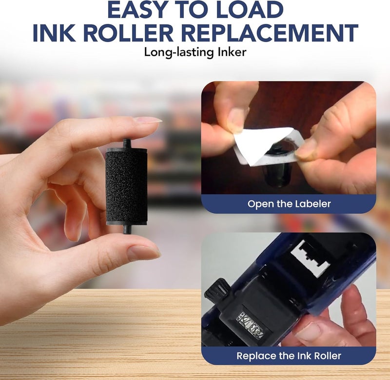 Perco Lite Pricing Gun Labeler Ink Rolls - Preferred Replacement Inkers for Lite Price Tag Gun, Easy & Convenient Messy Free Ink Refill Even for Beginners (Pack of 4 Inkers) - Image 5