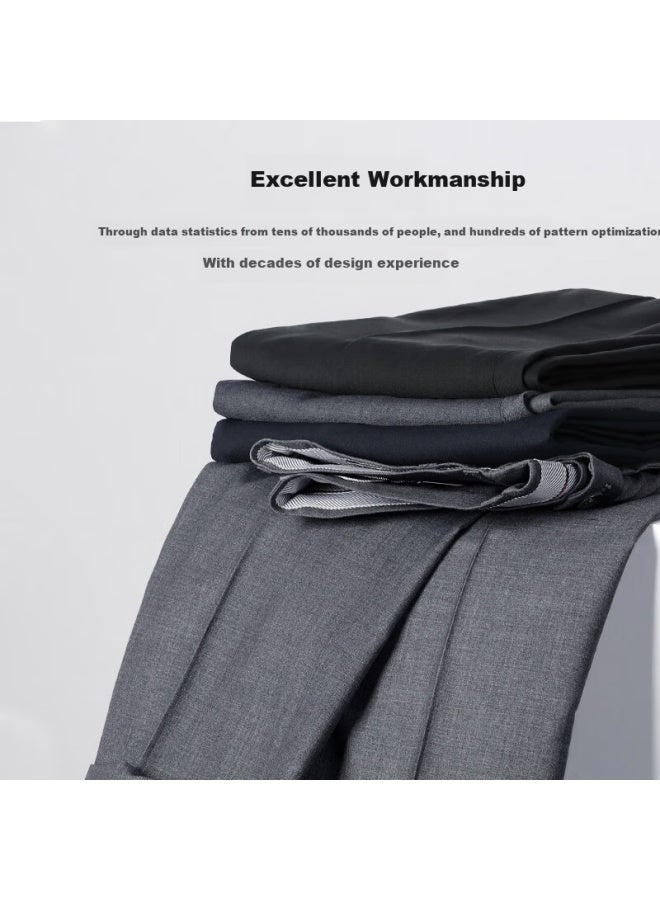 Hodo men's Business Straight Pants Formal Non-ironing Trousers Men's Four Seasons Navy Blue 36 - Image 5